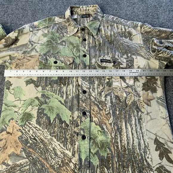 Vintage Rattlers Brand Camo Button Up Shirt Mens XL Realtree Chamois Flannel USA - Picture 7 of 13